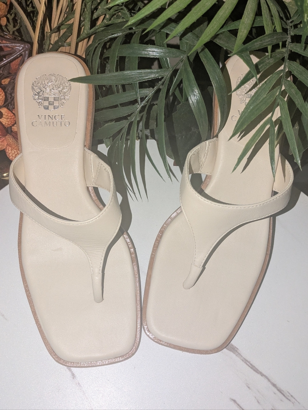 Vince Camuto Ivory Square-Toe Thong Sandals - Picture 6 of 7